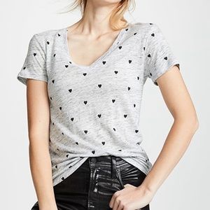 Rails / Cara heart print V-neck tee